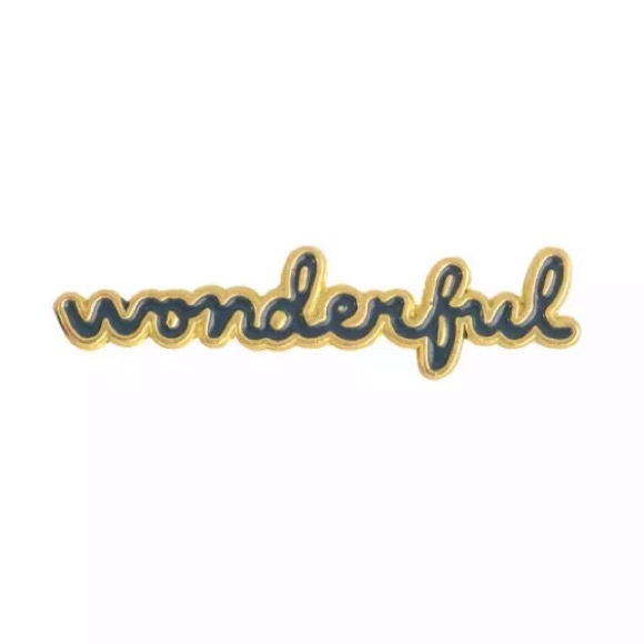Jewelry - 4/$20 Cursive Wonderful Phrase Enamel Brooch Pin